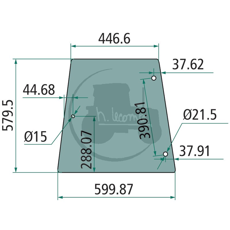 Vitre latérale claire pour tracteurs Massey-Ferguson