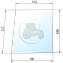 Vitre latérale claire pour tracteurs Fendt