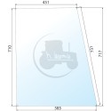 Vitre de porte supérieure claire pour tracteurs Fendt