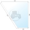 Vitre de porte inférieure claire pour tracteurs Fendt