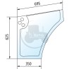 Vitre de porte inférieure gauche claire pour tracteurs Case IH et New Holland