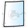 Vitre latérale droite claire pour tracteurs Case IH et New Holland