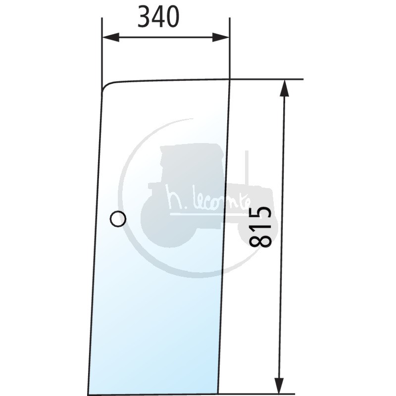 Vitre de porte supérieure gauche/droite claire pour tracteurs Case IH