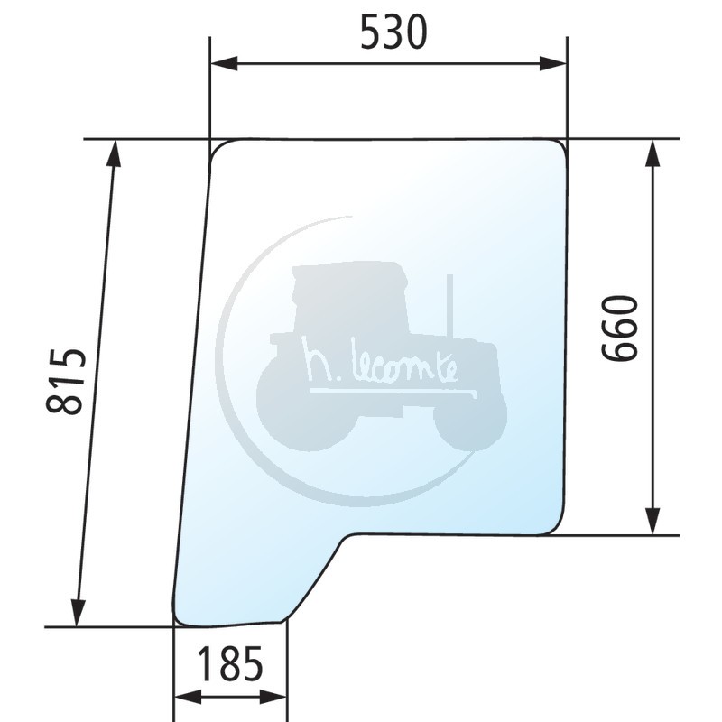 Vitre de porte supérieure arrière gauche/droite claire pour tracteurs Case IH