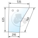 Vitre de porte inférieure gauche/droite claire pour tracteurs Case IH