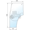 Vitre de porte gauche teintée vert pour tracteurs Case IH, New Holland et Steyr