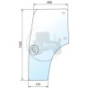 Vitre de porte gauche teintée vert pour tracteurs Case IH, New Holland et Steyr