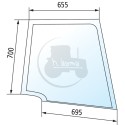 Vitre de porte supérieure droite claire pour tracteurs Case IH, New Holland et Steyr
