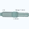 ARBRE PRISE DE FORCE 540T - 6 CANNELURES 1.3/8" pour tracteurs JOHN DEERE