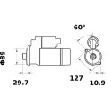 DEMARREUR MAHLE 24V  3.5 KW Z9 pour moteur DEUTZ