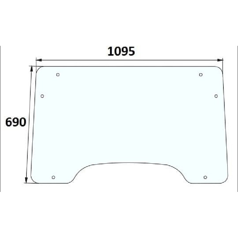 Pare-brise OUVRANT H 690 pour tracteurs John Deere, Renault Céres