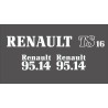 JEU AUTOCOLLANTS RENAULT 95.14 TS16
