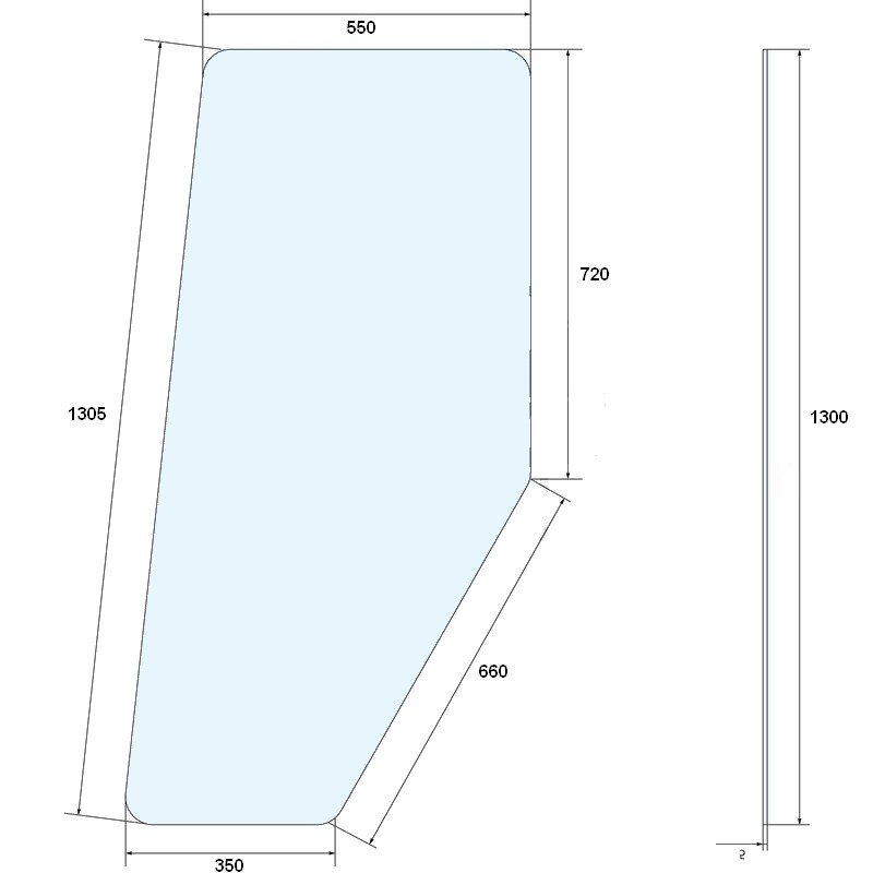 Vitre de porte cabine TX/TZ...