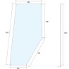 Vitre de porte cabine TX/TZ teintée vert pour tracteurs Renault