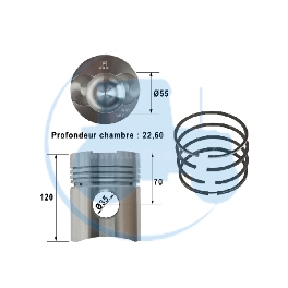 PISTON AVEC SEGMENTS pour tracteurs SAME