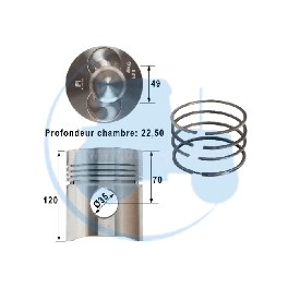 PISTON AVEC SEGMENTS pour tracteurs SAME